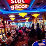 Experience the thrill of slot gacor with vibrant machines and lively players in a luxury casino.