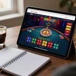 Player engaging with live dealer roulette on 78win app in cozy home setting.