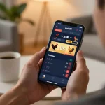 View of a person using the wala88 app on smartphone for live betting on chicken fights, showcasing user engagement.