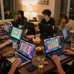 IDCWIN88 players enjoying Scatter Hitam x5000 slot game on various devices.