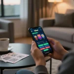 Tham gia trò chơi di động với ứng dụng 12bet trên smartphone trong một không gian gia đình ấm cúng.