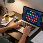 Player maximizing their KADAL 778 gaming experience with strategic notes in a cozy home office.