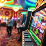 Permainan slot yang mengasyikkan di mesin yang berkilauan, memikat pemain.