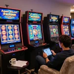 Engaging gameplay on a tablet featuring Agen Slot online, showcasing exciting visual elements and player comfort