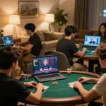 Engaged users strategizing in their online situs toto games during a cozy gaming session.