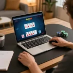Pemain yang terlibat dalam permainan poker online di okebet99, menunjukkan strategi dan kegembiraan.