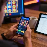 IDCASH88 Daftar app interface engaged in thrilling online slot gameplay with colorful reels.