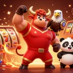 Menangkan jackpot dengan angkasa338, simbol slot dan karakter animasi yang menyemarakkan pengalaman kasino.