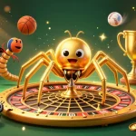 Experience thrilling gameplay with UU88 as the cartoon spider spins a roulette wheel web while placing bets.