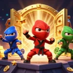 Slot depo 10k memperlihatkan tim ninja chameleon melakukan gerakan tarian di atap dengan harta karun berkilauan.