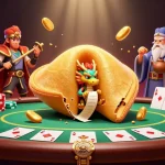 Engage with BATMAN 138 featuring vibrant casino elements and characters in a dynamic poker scene.
