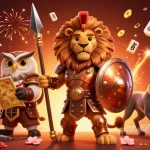 Engage in thrilling betting action with afktoto, featuring a dynamic 3D illustration of vibrant casino elements.