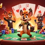 Pakde4D offers an exciting casino atmosphere with hyenas at a comedy club, showcasing poker elements.