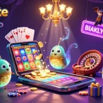 Experience the thrill of go88elite with glowing characters lighting up a vibrant casino scene.