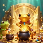 Menangkan hadiah besar dengan OKESLOT dan simbol permainan slot cerah dalam ilustrasi kasino.