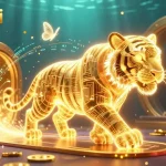 Experience mashoki in a vibrant digital casino world, illuminated by gold and treasures.