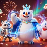 Spin and win with j188 in this captivating casino scene featuring a royal bear and fox!