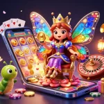 Experience NK88's vibrant casino scene with a butterfly queen, golden chips, and thrilling games.
