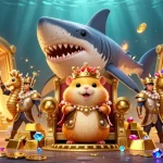 Menampilkan toto hk sebagai pusat permainan dengan peti harta karun emas yang terbuka, karakter utama memberikan informasi terbaru.