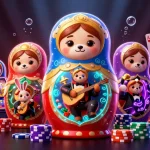 bolaslot99 showcases a vibrant casino scene with 3D characters enjoying slots and poker.