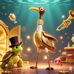 Experience the excitement of slot depo 5 ribu with a vibrant 3D casino scene filled with treasures and characters.