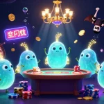 Spin the 666f casino with glowworms lighting up the game table, vibrant coins, jewels, and action!
