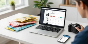 Lingkungan kerja e-commerce uangemas99 dengan analisis data penjualan dan produk yang menarik.