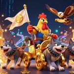 Experience the thrilling world of virus69 with vibrant casino-themed elements and the dynamic rooster warlord.