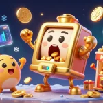 BK8 showcases a golden slot machine celebrating a jackpot while coins flood out, epitomizing thrilling gaming action.